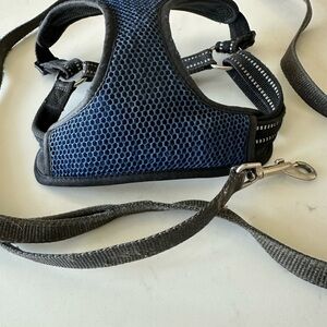 Blue and Black Dog Harness and Leash Set